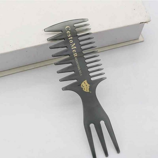 Retro Men's Head Comb Big Back Shape Comb Wide Tooth Head Insert Comb Fork Hair Scissors Tool Retro Men's Head Comb Big Back Shape Comb Wide Tooth Head Insert Comb Fork Hair Scissors Tool
