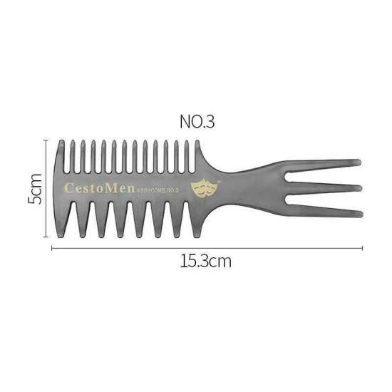 Retro Men's Head Comb Big Back Shape Comb Wide Tooth Head Insert Comb Fork Hair Scissors Tool Retro Men's Head Comb Big Back Shape Comb Wide Tooth Head Insert Comb Fork Hair Scissors Tool