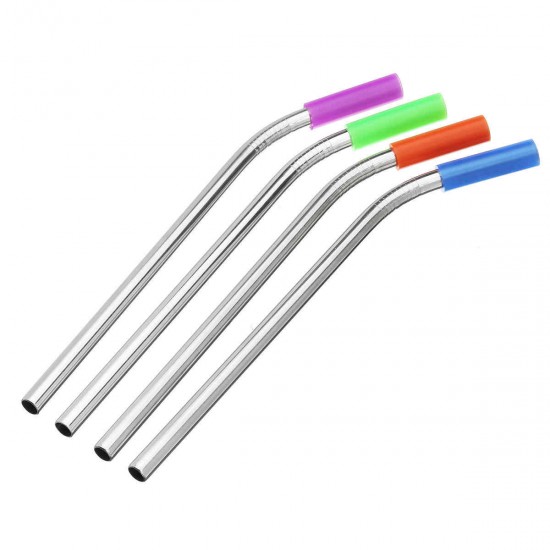 Reusable 5pcs Stainless Steel Colorful Curved Straw Brush Reusable Tools Reusable 5pcs Stainless Steel Colorful Curved Straw Brush Reusable Tools