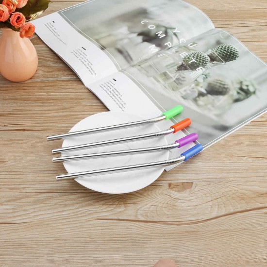 Reusable 5pcs Stainless Steel Colorful Curved Straw Brush Reusable Tools Reusable 5pcs Stainless Steel Colorful Curved Straw Brush Reusable Tools