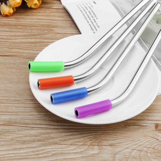 Reusable 5pcs Stainless Steel Colorful Curved Straw Brush Reusable Tools Reusable 5pcs Stainless Steel Colorful Curved Straw Brush Reusable Tools