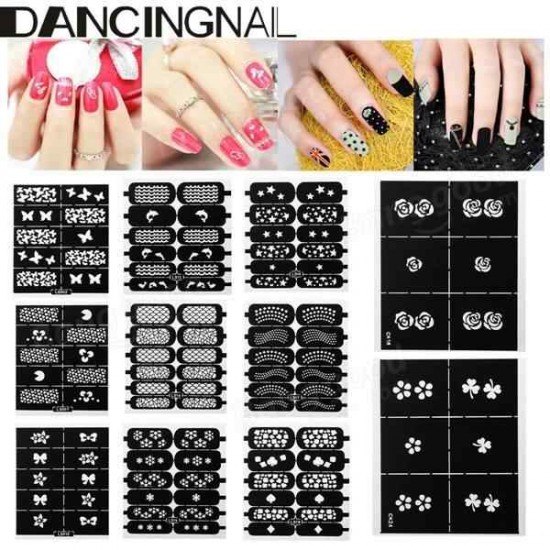 Reusable Hollow Stamping Nail Art Template Stencil Sticker Decoration Reusable Hollow Stamping Nail Art Template Stencil Sticker Decoration