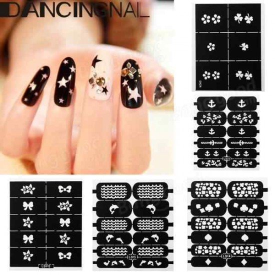 Reusable Hollow Stamping Nail Art Template Stencil Sticker Decoration Reusable Hollow Stamping Nail Art Template Stencil Sticker Decoration