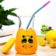 Reusable Silicone Tips Cover Stainless Steel Straight Straw Cruved Drink Straws Spoon with Cleaning Brushes Reusable Silicone Tips Cover Stainless Steel Straight Straw Cruved Drink Straws Spoon with Cleaning Brushes