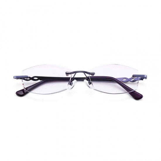 SHUAIDI® Diamond Trim High-end Reading Glasses Fashion Ladies Purple Frameless 118