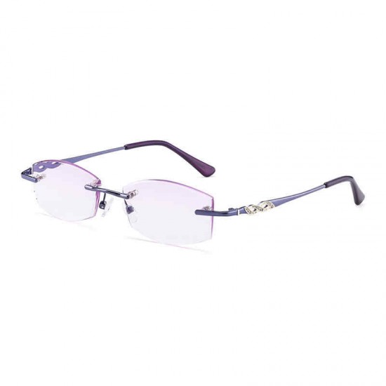 SHUAIDI® Diamond Trim High-end Reading Glasses Fashion Ladies Purple Frameless 118