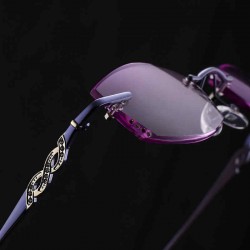 SHUAIDI® Diamond Trim High-end Reading Glasses Fashion Ladies Purple Frameless 118