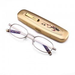 SHUAIDI® Hand-carved Mini Portable Reading Glasses Metal Full Frame Resin Presbyopic Glasses 8806