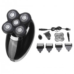 SK-323 3 in 1 USB Electric Shaver Rechargeable Bald Head Rotary Shaver Razor Hair Trimmer Grooming Kit