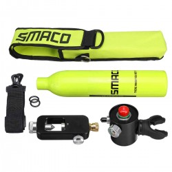 SMACO 0.5L Scuba Oxygen Cylinder Underwater Diving Set Air Oxygen Tank W/ Adapter & Storage Bag