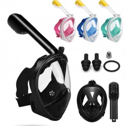 S/M/L/XL Foldable Anti Fog Fully Dry Diving Mask Portable Adjustable Snorkeling Mask with Removable Waterproof Earplugs