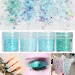 Sea Blue Glitter Powder Shining Iridescent Mixed Mermaid Luster Decoration Dust Eye Shadow