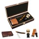 Shaver Kit Cut Throat Straight Razor Shaving Brush Leather Strop Wood Box Gift Shaver Kit Cut Throat Straight Razor Shaving Brush Leather Strop Wood Box Gift