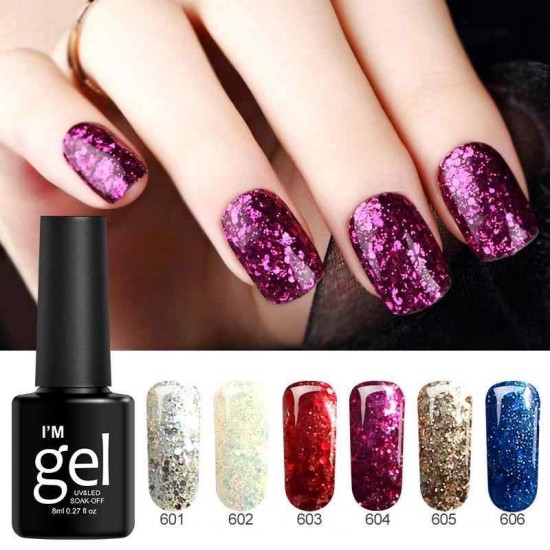 Shimmer Diamond Nail Gel Long-Lasting Led Nail Gel Polish Glitter Soak-off UV Led Nail Gel