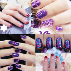 Shining Mixed Glitter Powder Sequins Decoration  3D Dust Red Purple Halloween Nail Art Ornaments