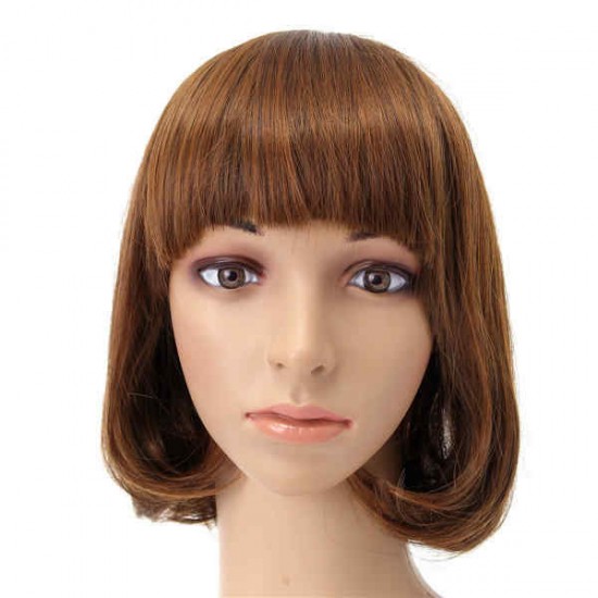 Short Wavy Curly Bangs Wig Hair Costume Cosplay Synthetic Full Wigs Cute High-temperature Fiber Short Wavy Curly Bangs Wig Hair Costume Cosplay Synthetic Full Wigs Cute High-temperature Fiber
