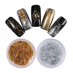 Silver Gold Thread Nail Decoration Shimmer Glitter Nail Art DIY Decoration