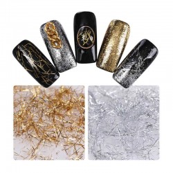 Silver Gold Thread Nail Decoration Shimmer Glitter Nail Art DIY Decoration