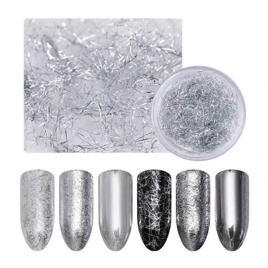 Silver Gold Thread Nail Decoration Shimmer Glitter Nail Art DIY Decoration