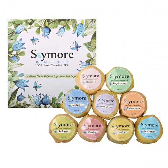 Skymore 9pcs Bath Bombs Gift Set Essential Oil Kit Moisturizing Organic Mother's Day Gift