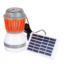 Solar Panel LED Electric Mosquito Dispeller Fly Bug Insect Pest Trap Killer Waterproof USB Light