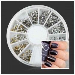 Square Round Metal Color DIY Nail Art Decoration Wheel