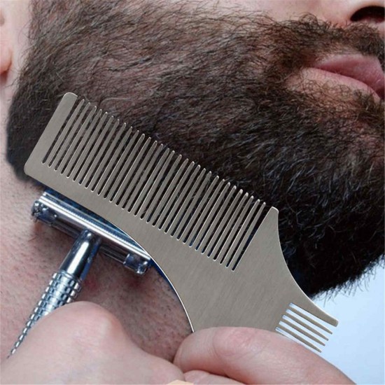 Stainless Steel Beard Styling Shaping Template Comb Tool for Perfect Lines&Symmetry Beard Comb Stainless Steel Beard Styling Shaping Template Comb Tool for Perfect Lines&Symmetry Beard Comb