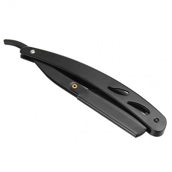 Stainless Steel Handle Straight Edge Barber Razor Folding Shaving Knife&10 Blade Stainless Steel Handle Straight Edge Barber Razor Folding Shaving Knife&10 Blade
