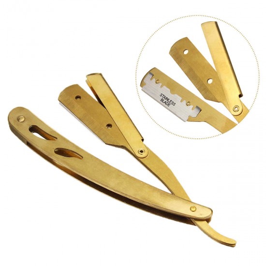 Stainless Steel Handle Straight Edge Barber Razor Folding Shaving Knife&10 Blade Stainless Steel Handle Straight Edge Barber Razor Folding Shaving Knife&10 Blade