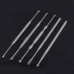 Stainless Steel Spiral Ear Pick Spoon Double Head Digging Suit Tool Manual Massager