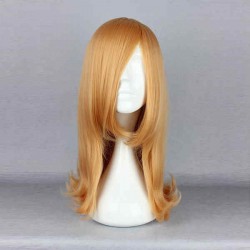Synthetic Fiber High-Temperature Resistanc Elegant Cosplay Costume Wig Orange Straight Lady Charming