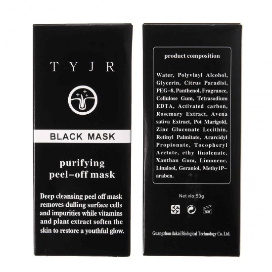TYJR Blackhead Remover Face Mask Nose Acne Pore Deep Cleansing Purifying Peel Off Black Mud 50ml TYJR Blackhead Remover Face Mask Nose Acne Pore Deep Cleansing Purifying Peel Off Black Mud 50ml