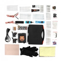 Tattoo Machine Kit  2 Top Tattoo Machine 110V Power Supply Needle Body Art Tools