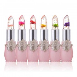 Temperature Change Color Flower Jelly Lipstick Waterproof Transparent Lips Balm Long Lasting