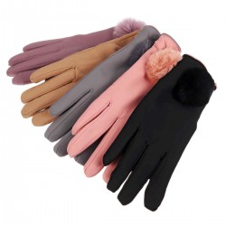 Touch Screen Warm Gloves Elegant Winter Combed Full Finger Cotton Soft Skiing Gloves