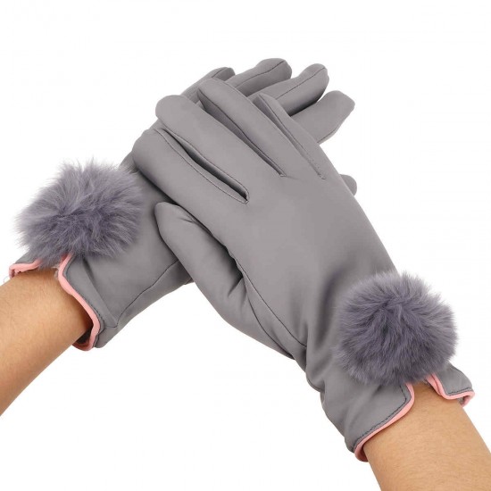 Touch Screen Warm Gloves Elegant Winter Combed Full Finger Cotton Soft Skiing Gloves