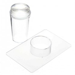 Transparent Silicone Nail Art Stamper Stamping Template With Cap Scraper
