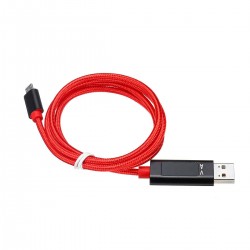 USB Charging Cable + LED Display Nylon Data Wire Cord For Android Type-C/Micro