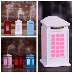 USB LED New British Style Telephone Booth Air Humidifier Good Quality Mist Maker Night Diffuser
