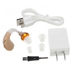USB Rechargeable Digital Hearing Aids Low Noise BTE Ear Sound Voice Amplifier Kit