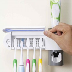 UV Toothbrush Sterilizer Toothpaste Dispenser Wall Mounted Toothbrush Holder