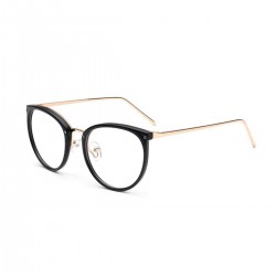 Vintage Unsex Round Metal PC Myopia Reading Glasses Frame Full Rim Resin Lens