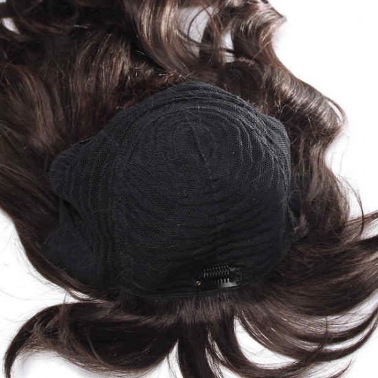Virgin Remy Medium Brown Side Bang Long Capless Mono Top Human Hair Wig Virgin Remy Medium Brown Side Bang Long Capless Mono Top Human Hair Wig
