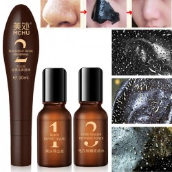 Volcanic Mud Peel-off Blackhead Removal Pore Remodeling Mask 3 Steps Set Black Mask