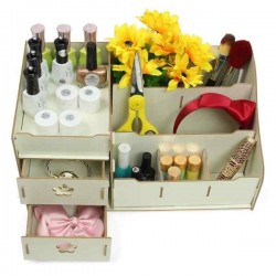 WPC Makeup Cosmetic Box Drawers Holder Storage Perfume Jewellery Case Organizer Cabinet