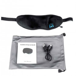 Wireless Bluetooth Eye Mask Headphone Earphone Sleeping Music Eye Shades Built-In Speakers Microphone for Home Travel