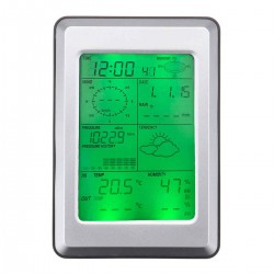 Wireless Touch Screen Weather Station LCD Solar Forecast Thermometer Barometer Humidity Outdoor 4 Sensors PC Link & Pen