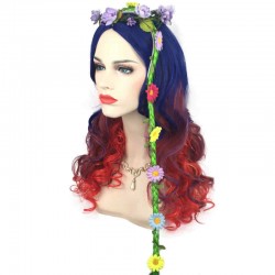 Women Cosplay Wigs Gradient Wavy Long Hair Full Halloween Party Wig