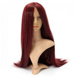 Women Cosplay Wigs Long Straight Wig Black Hair Halloween Party Dress 80cm