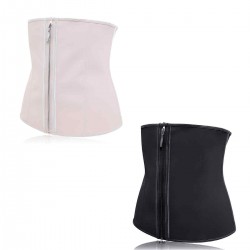 Women's Underbust Latex Slimming Zip Corset Sport Girdle Waist Trainer Cincher Slimming Body Shaper